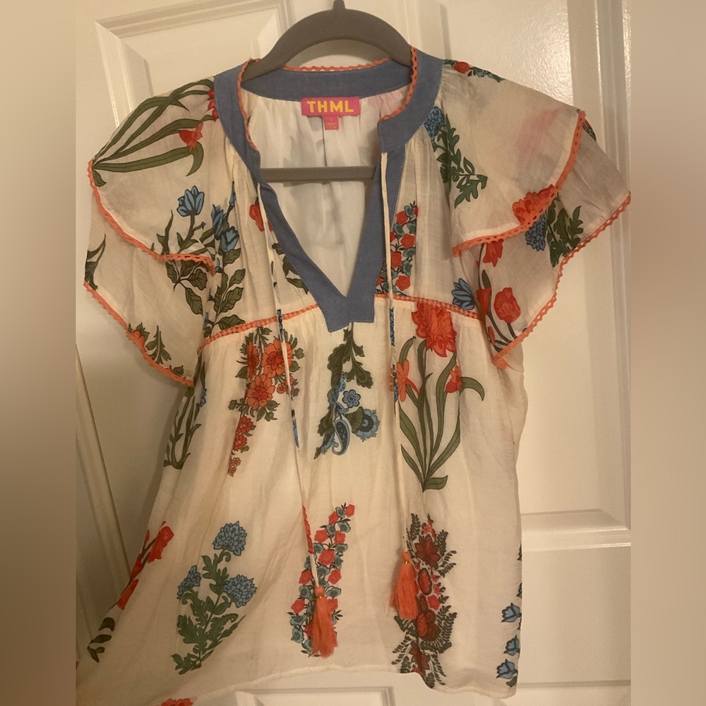 THML Floral Embroidered Women's Top - Multicolor